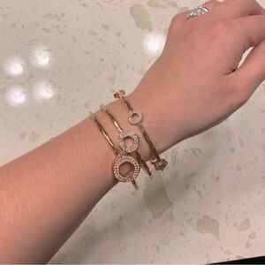🥀 Hammered Rose Gold Bangle Set